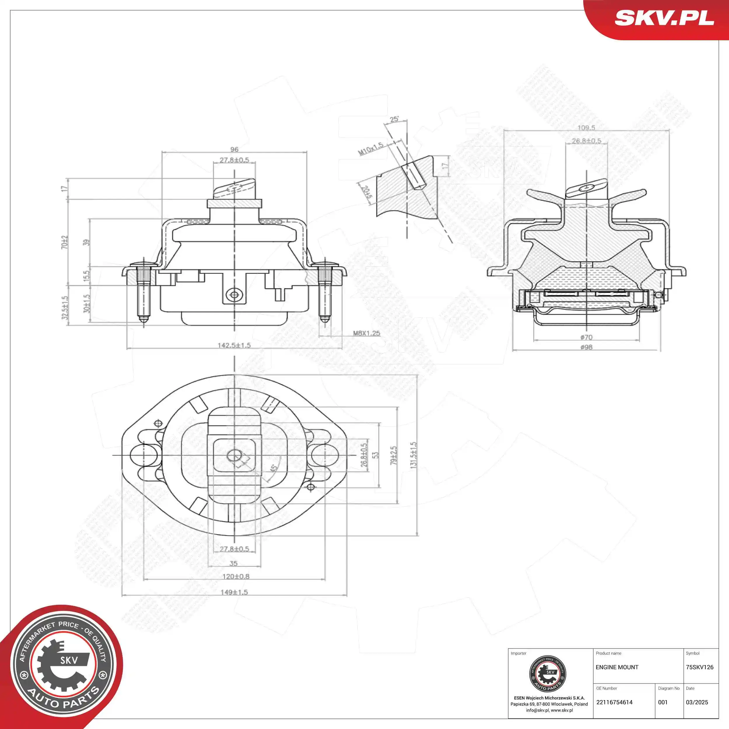 Mounting, engine